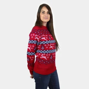 Jersey de Navidad para Mujer Rojo Canadá