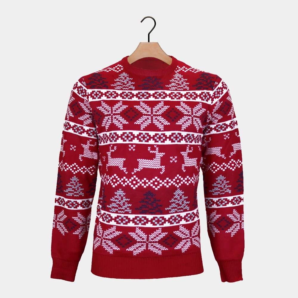 Jersey de Navidad para Mujer Rojo Clásico Estrellas Polares - Imagen 7