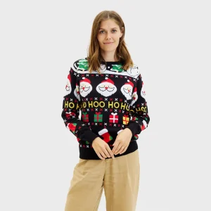 Jersey de Navidad para Mujer Santa, Regalos y Muñecos Algodón Orgánico