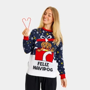 Jersey de Navidad para Mujer Feliz Navidog