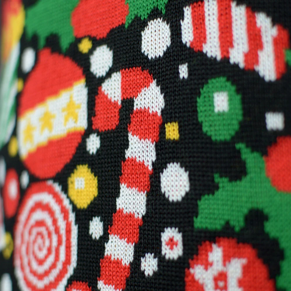 Jersey de Navidad para Niña y Niño Negro con Árbol de Navidad - Imagen 6