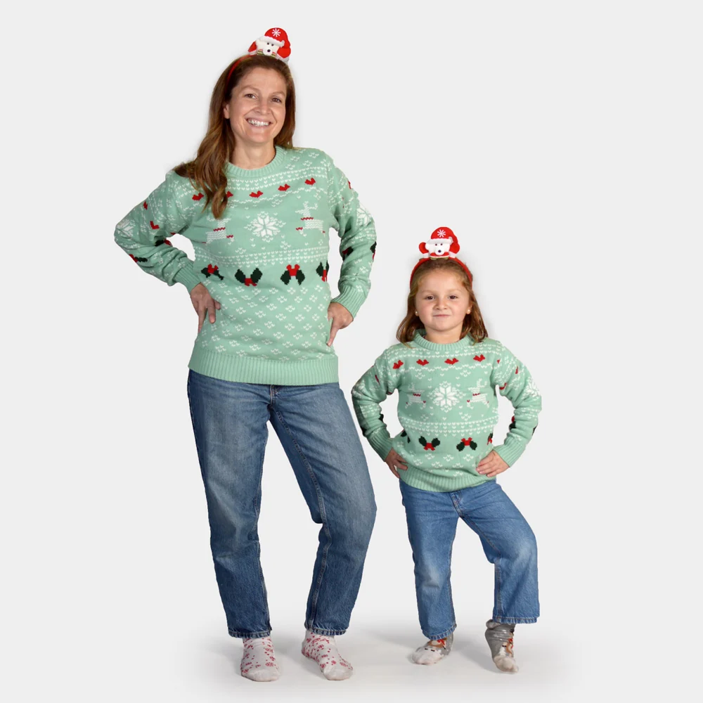 Jersey de Navidad para Niña y Niño Verde Sweet Christmas Algodón - Imagen 5