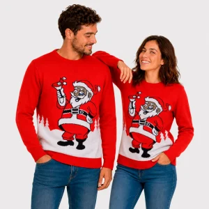 Jersey de Navidad Papá Noel con un Martini