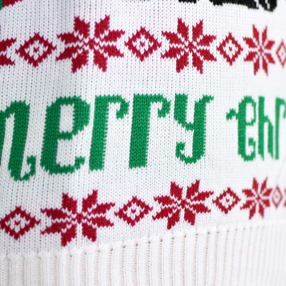 Jersey de Navidad para Hombre Azul Claro Reno y Papá Noel - Imagen 7