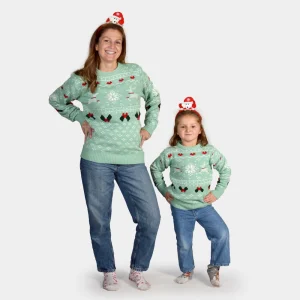 Jersey de Navidad para Familia Verde Sweet Christmas Algodón