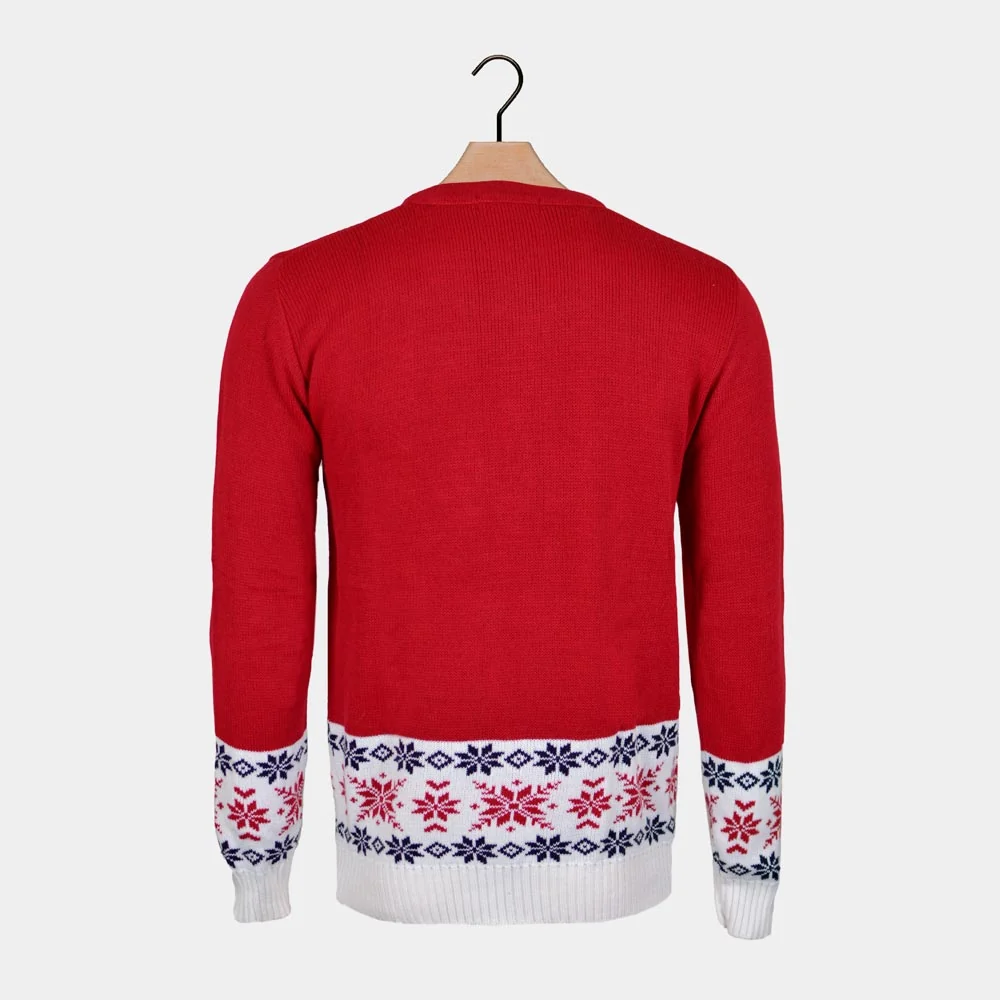 Jersey de Navidad para Hombre Rojo con Reno y Nieve - Imagen 7