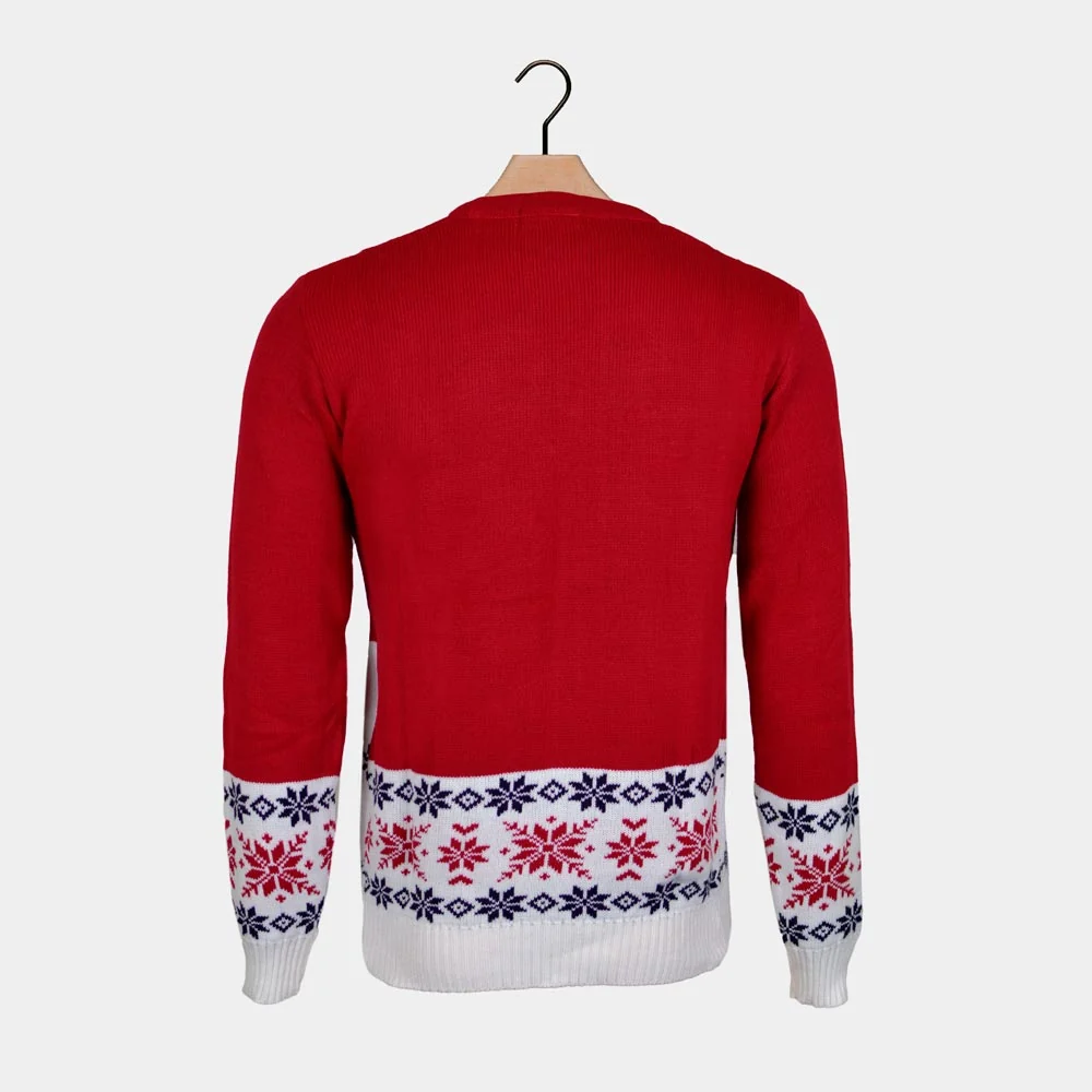 Jersey de Navidad para Hombre Rojo con Reno Patinando - Imagen 7
