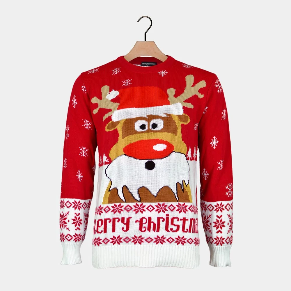 Jersey de Navidad para Hombre Rojo con Reno Rudolph - Imagen 5