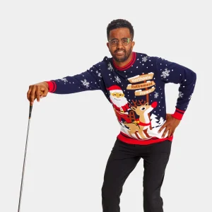 Jersey de Navidad para Hombre Santa con Andador camino a la Jubilación