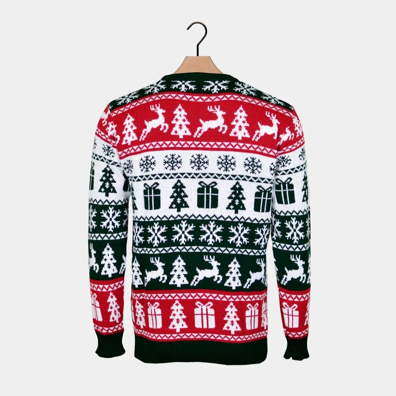 Jersey de Navidad para Hombre Verde Rojo y Blanco Merry Christmas - Imagen 6