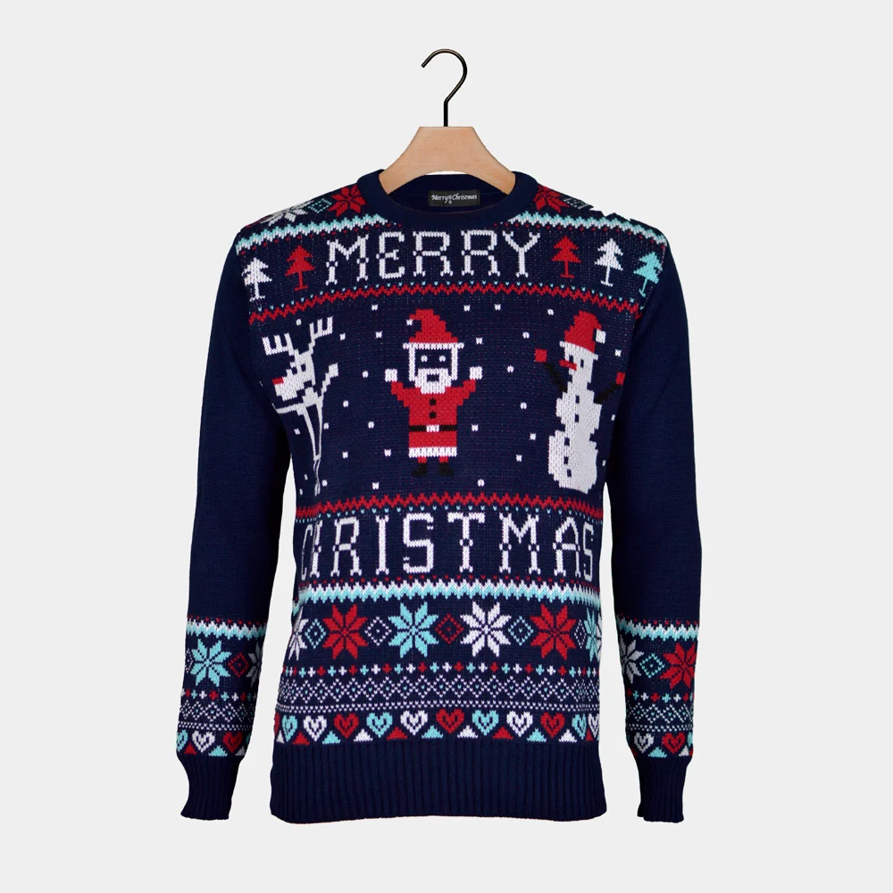 Jersey de Navidad para Familia con Renos y Papá Noel Merry Christmas - Imagen 8