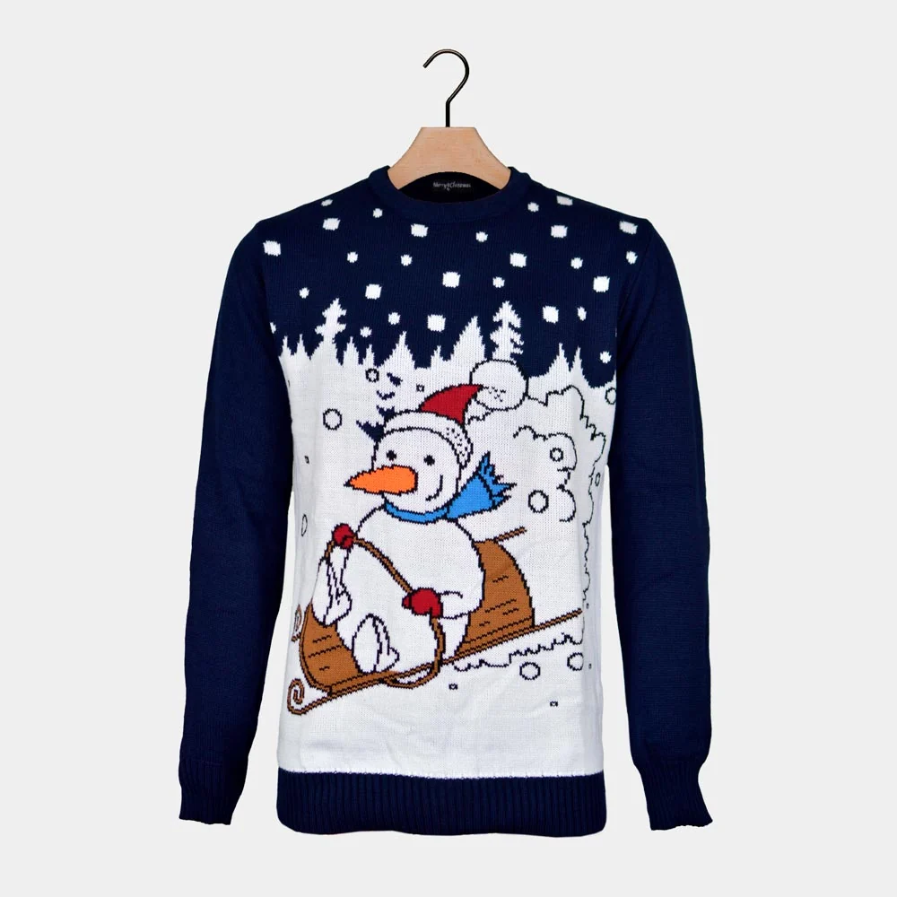 Jersey de Navidad para Mujer Muñeco de Nieve en Trineo - Imagen 4