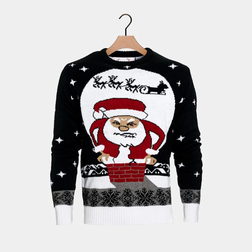 Jersey de Navidad Papá Noel atascado en la Chimenea - Imagen 5