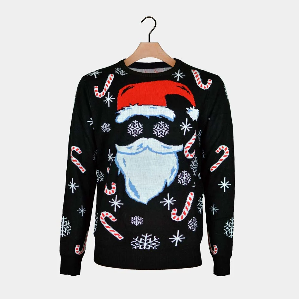 Jersey de Navidad para Mujer Papá Noel Negro - Imagen 5