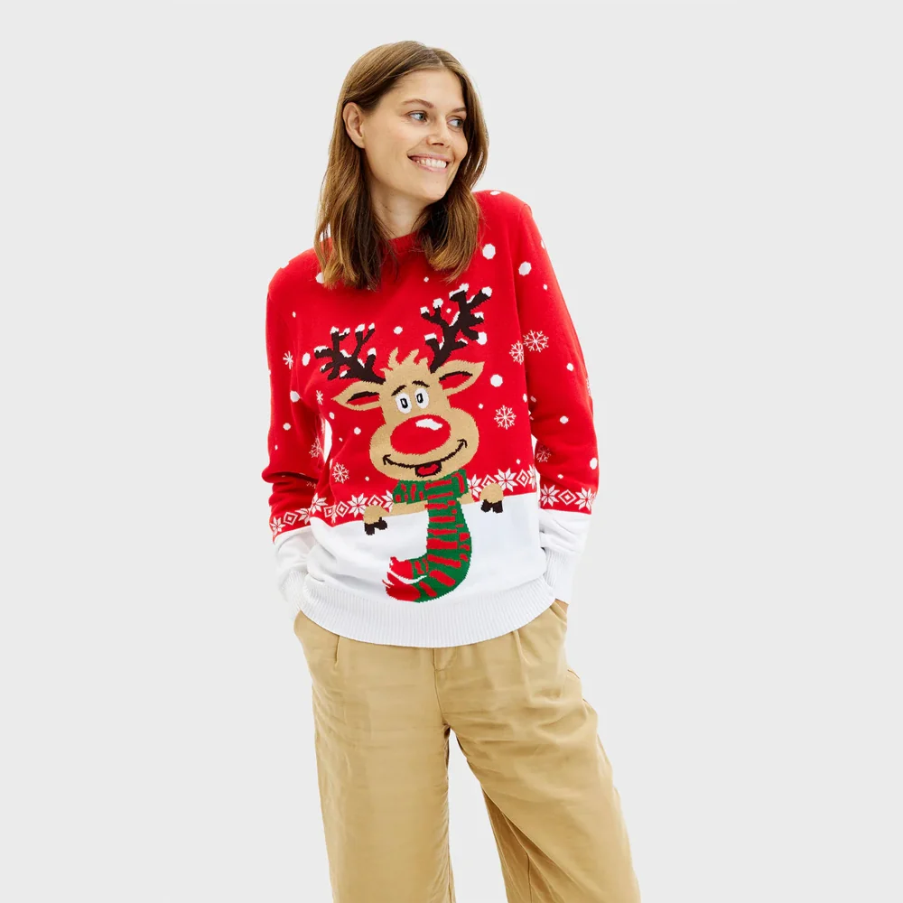 Jersey de Navidad para Mujer Reno con Bufanda - Imagen 3