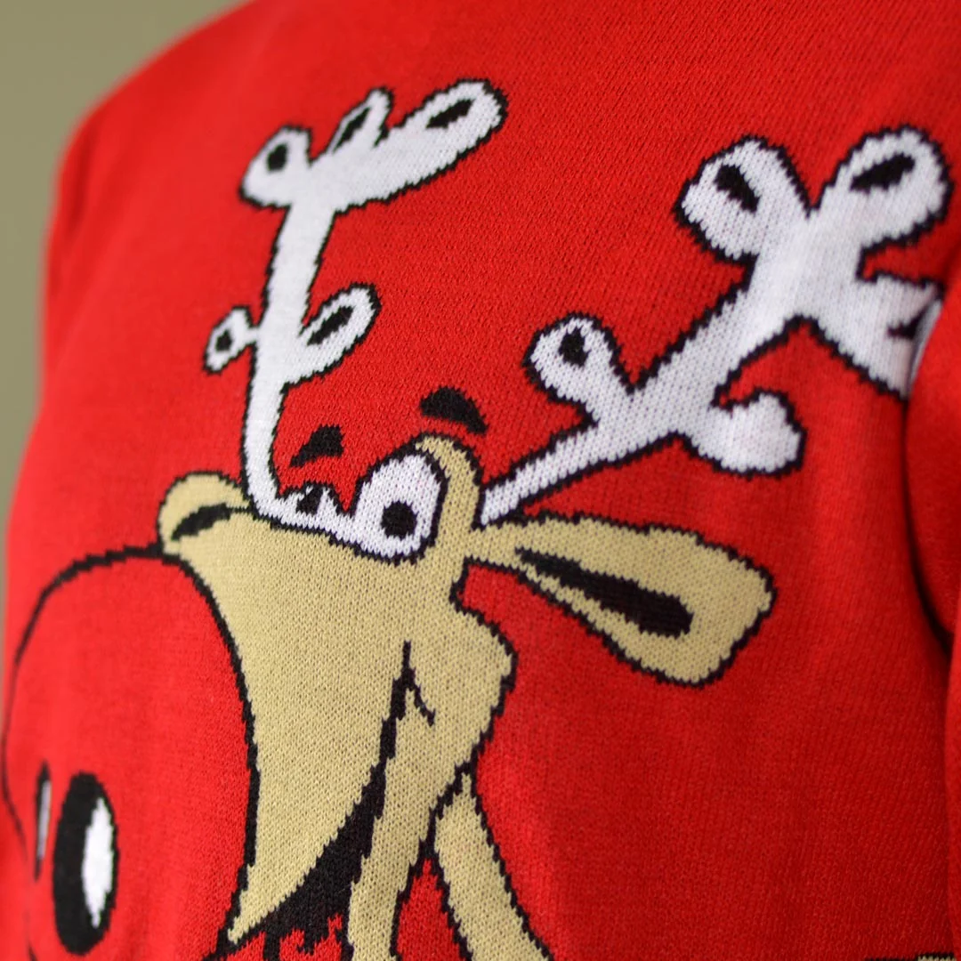 Jersey de Navidad para Mujer Reno con Cerveza Rojo - Imagen 3