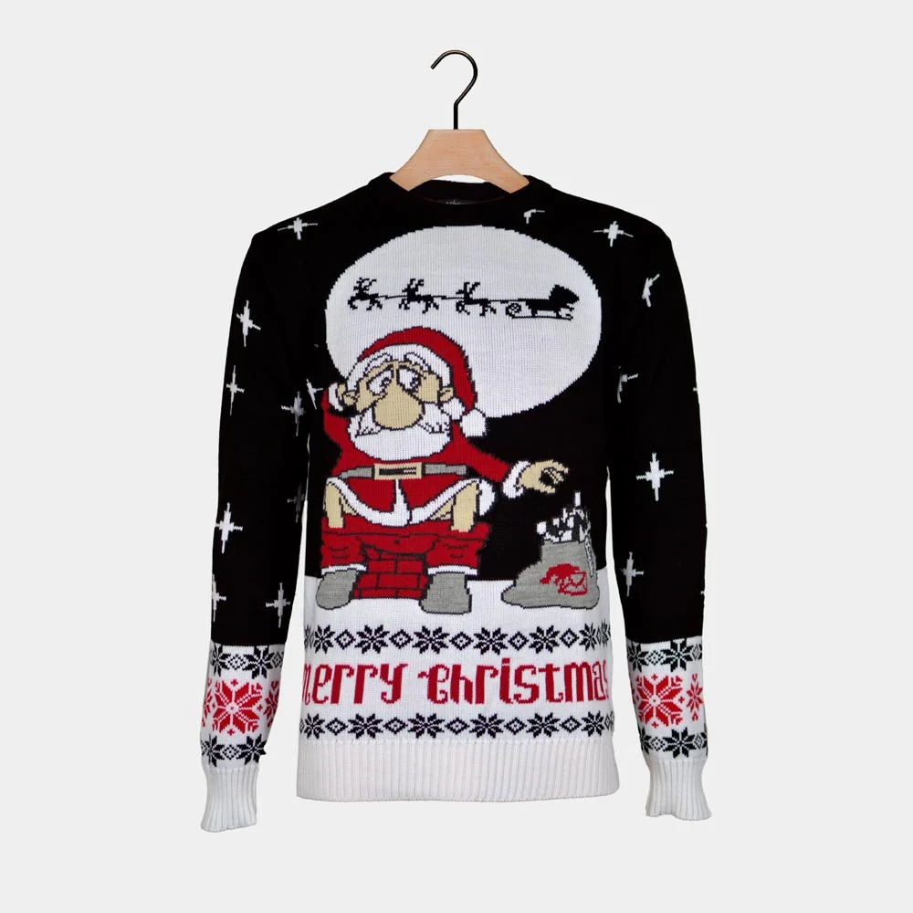 Jersey de Navidad para Mujer Santa Descargando - Imagen 8