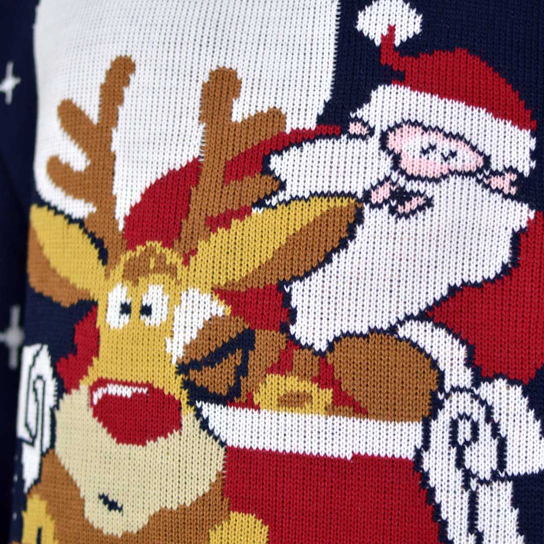 Jersey de Navidad para Mujer Santa y Rudolph en Trineo - Imagen 3