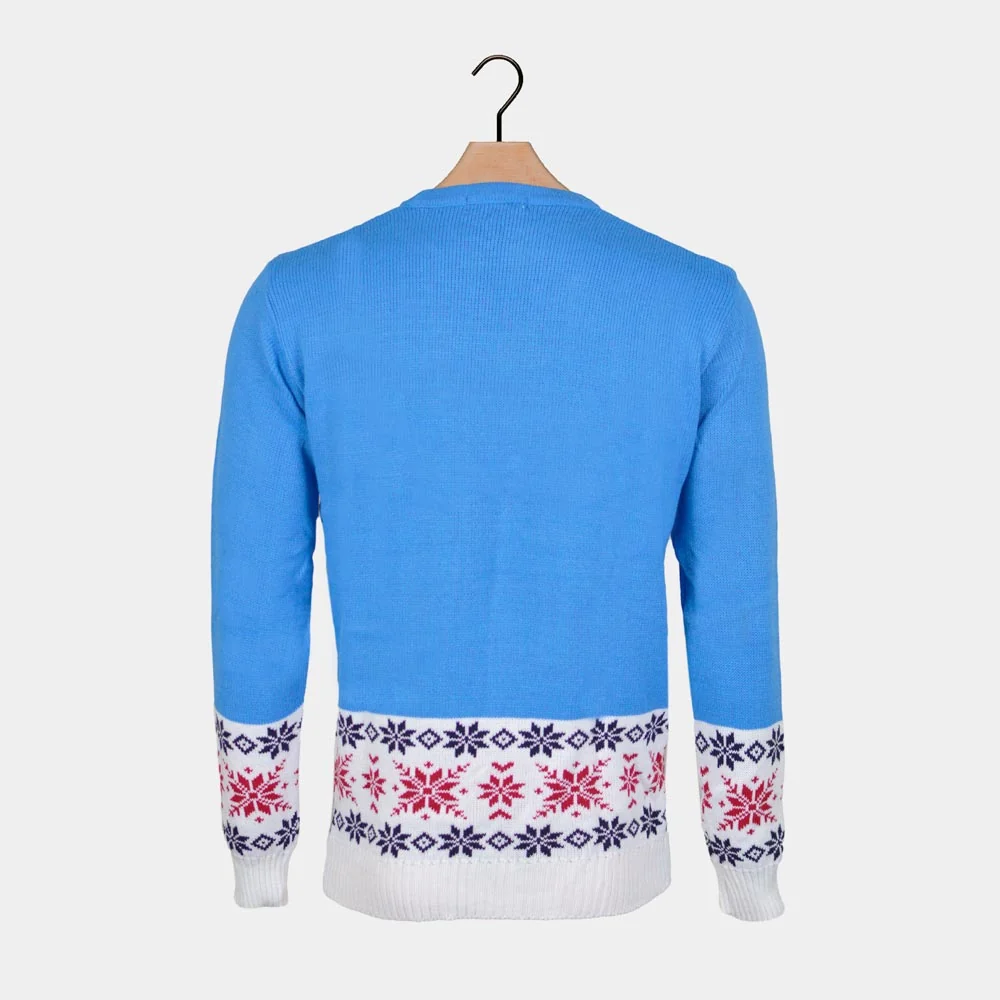 Jersey de Navidad para Niña y Niño Azul Claro con Reno y Nieve - Imagen 6