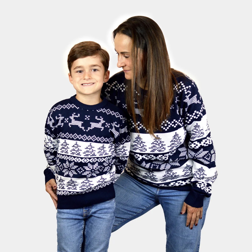 Jersey de Navidad para Niña y Niño Azul Polo Norte - Imagen 5