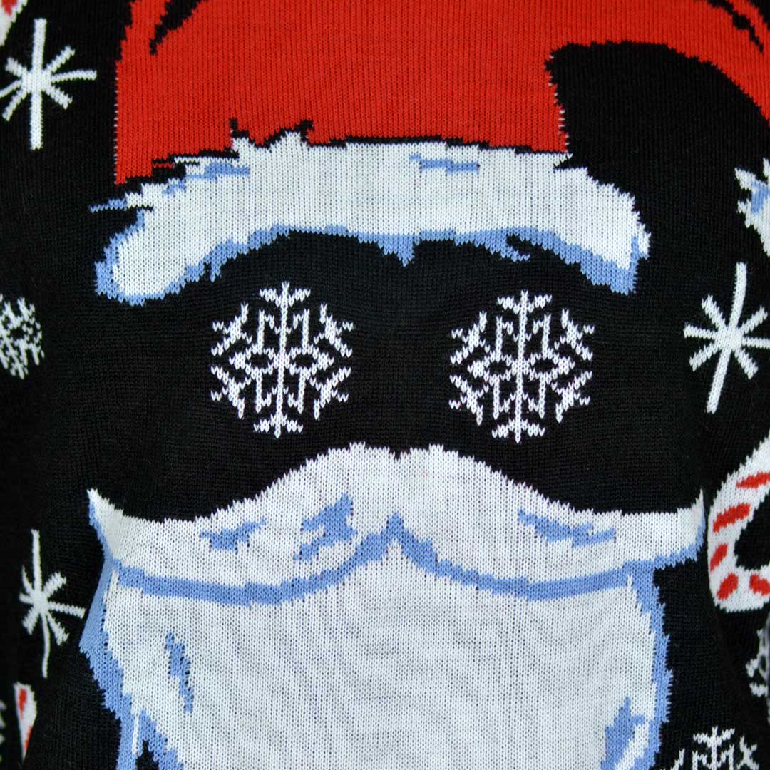 Jersey de Navidad para Niña y Niño Papá Noel Negro - Imagen 3