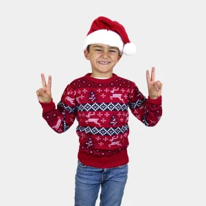Jersey de Navidad para Niña y Niño Rojo Canadá