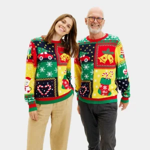 Jersey de Navidad Parejas Patchwork Algodón Orgánico