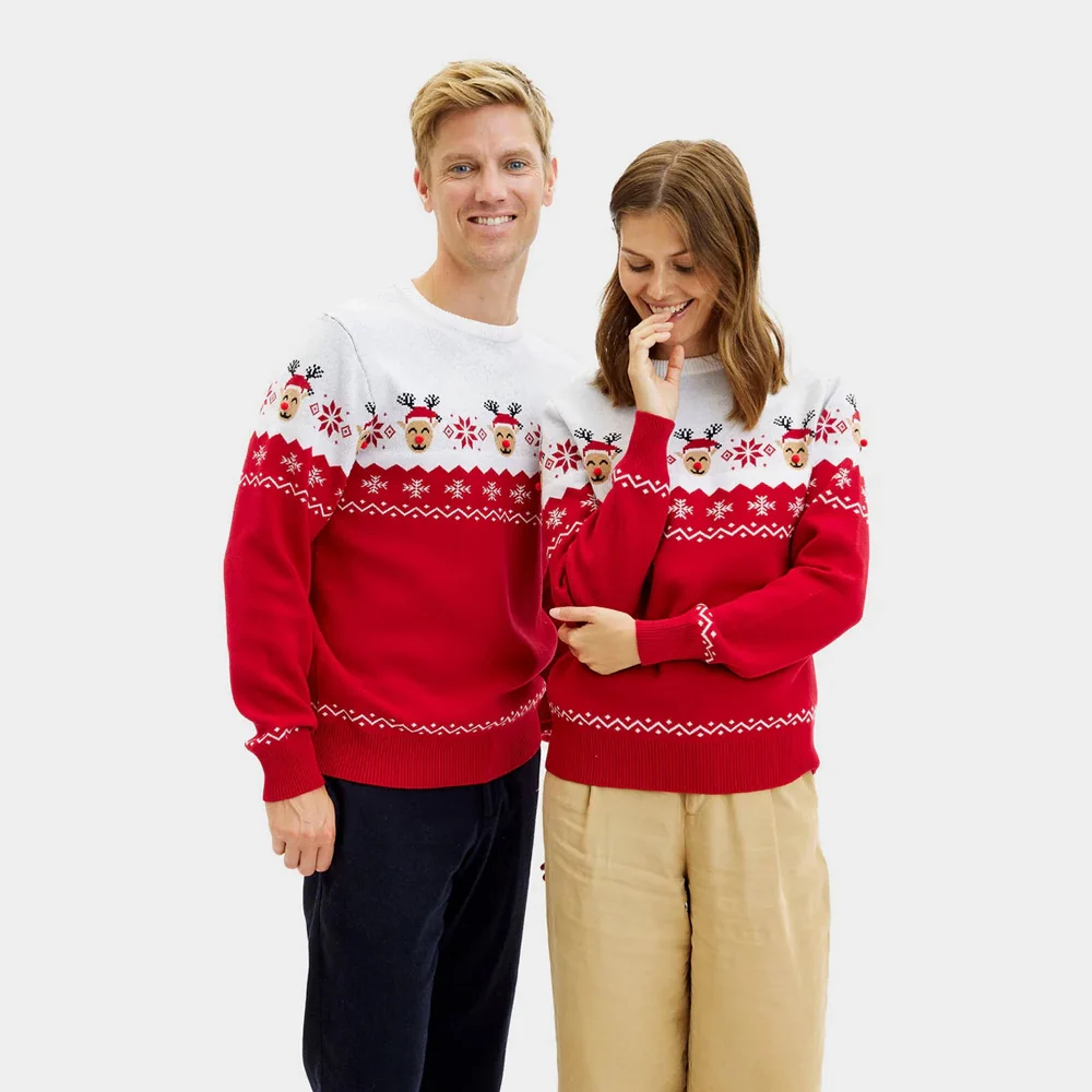 Jersey de Navidad Parejas Reno Adorable