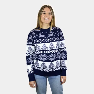 Jersey de Navidad Parejas Azul Polo Norte