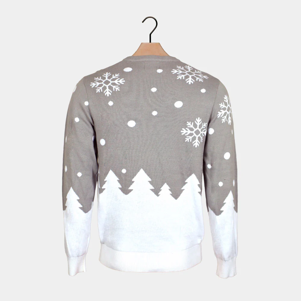 Jersey de Navidad Parejas Gris con Renas Cute Algodón Orgánico - Imagen 9