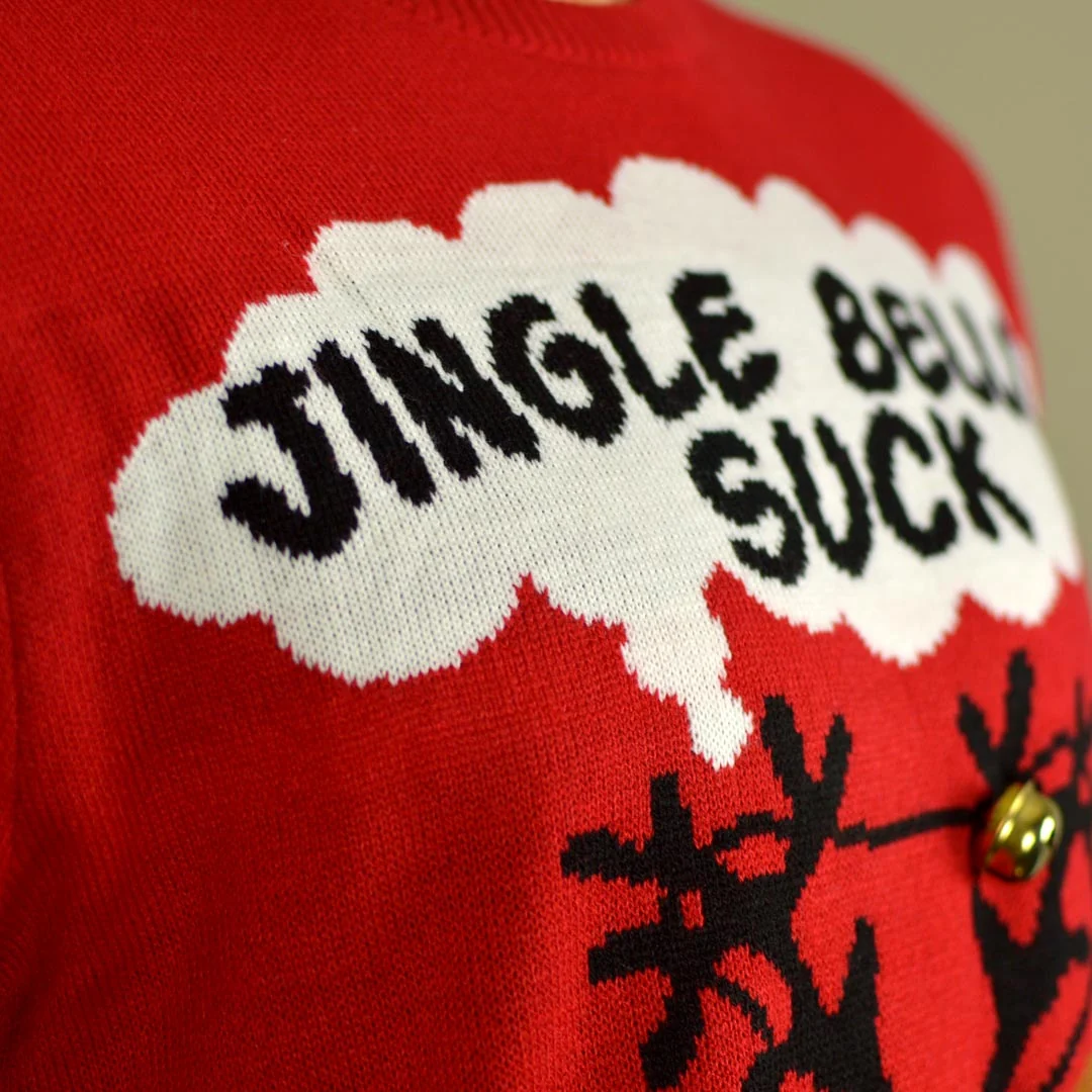 Jersey de Navidad Parejas Jingle Bells Suck Rojo Cascabeles 3D - Imagen 7