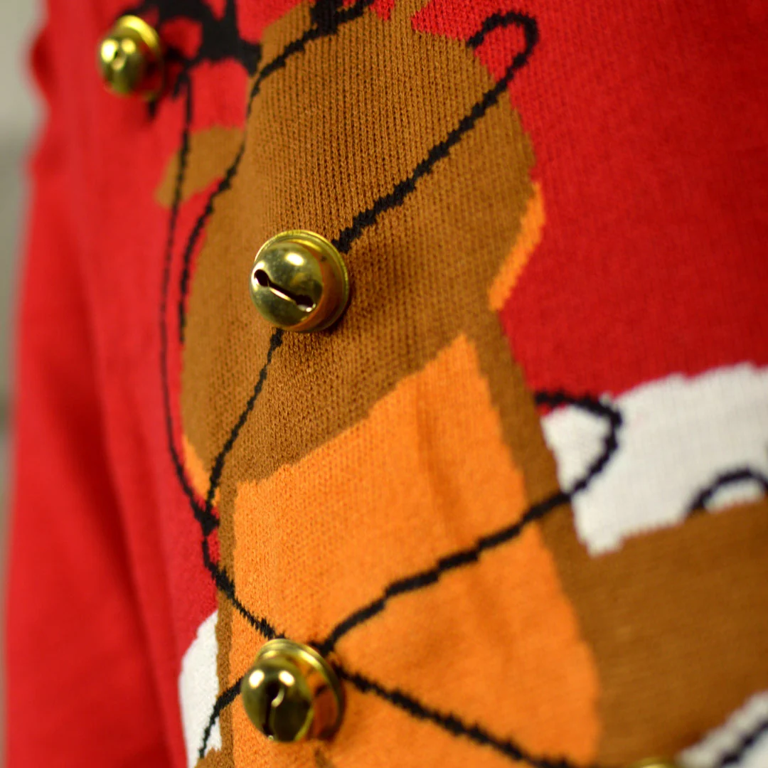 Jersey de Navidad Parejas Jingle Bells Suck Rojo Cascabeles 3D - Imagen 9