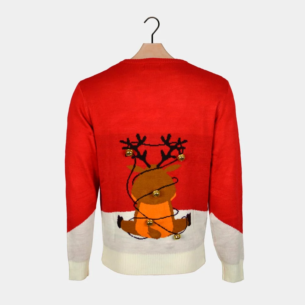 Jersey de Navidad Parejas Jingle Bells Suck Rojo Cascabeles 3D - Imagen 8