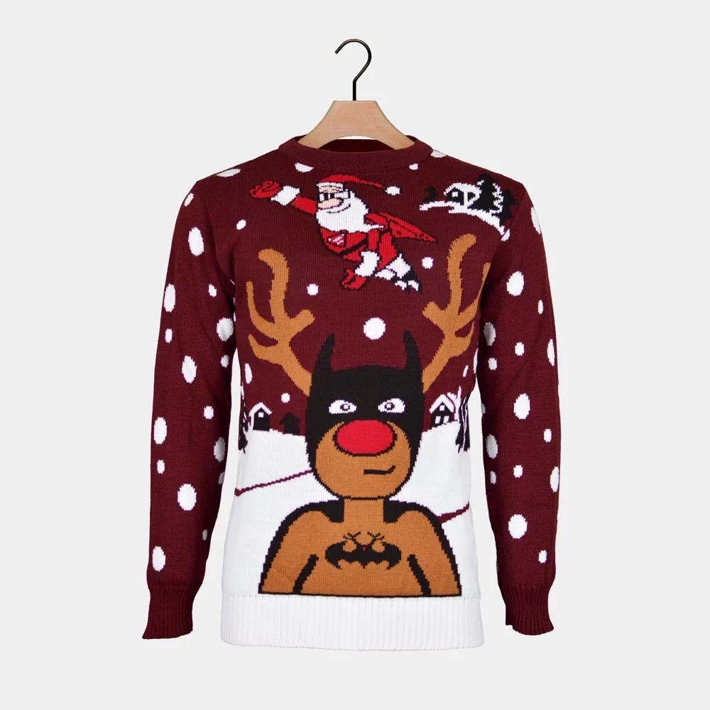 Jersey de Navidad Parejas Reno Batman Papá Noel Superman - Imagen 6