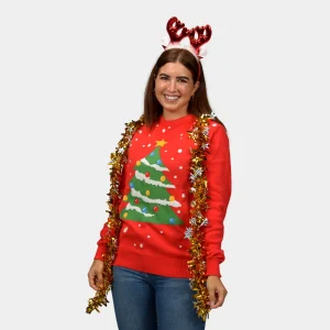 Jersey de Navidad Parejas Rojo Árbol de Navidad