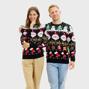 Jersey de Navidad Parejas Santa, Regalos y Muñecos Algodón Orgánico