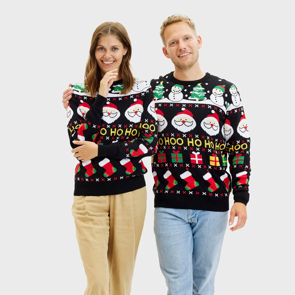 Jersey de Navidad para Hombre Santa, Regalos y Muñecos Algodón Orgánico - Imagen 4