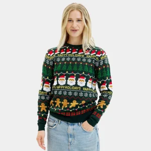 Jersey de Navidad Parejas Verde Happy Holidays