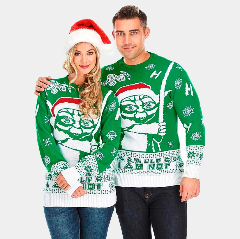 Jersey de Navidad Parejas I am Not an Elf - Imagen 2
