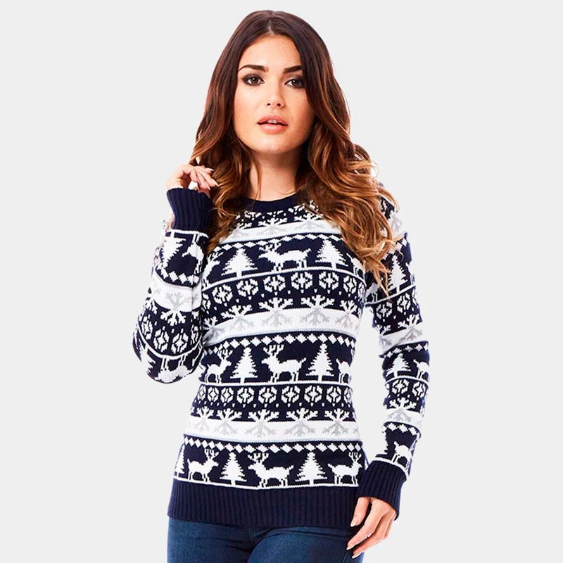 Jersey de Navidad Cenefas Renos y Árboles - Diseño 2023 - Imagen 3