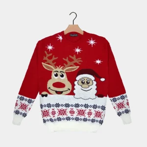 Jersey de Navidad Santa y Rudolph Sonrientes - Diseño 2023