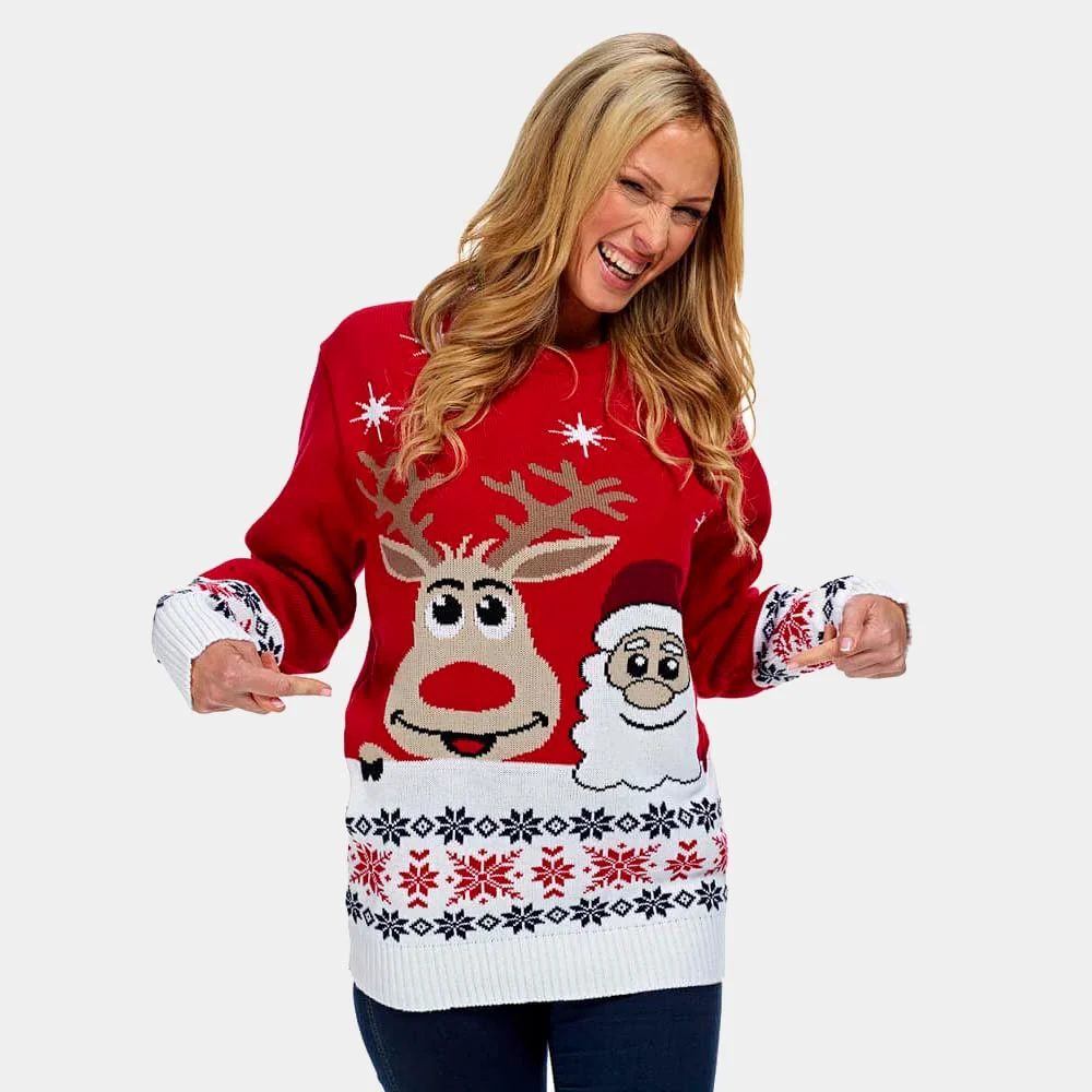 Jersey de Navidad Santa y Rudolph Sonrientes - Diseño 2023 - Imagen 3