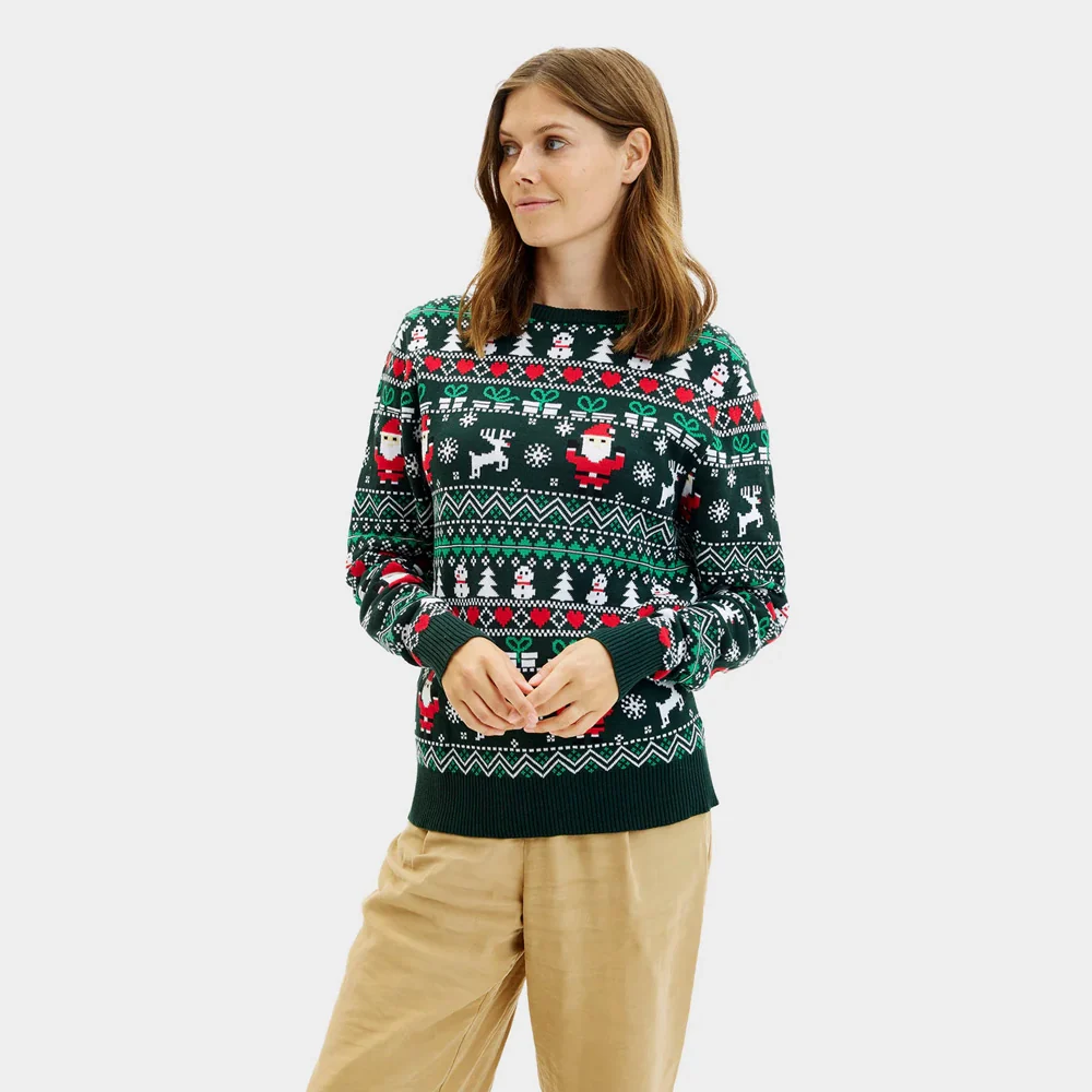 Jersey de Navidad para Mujer Green Christmas Algodón Orgánico - Imagen 3