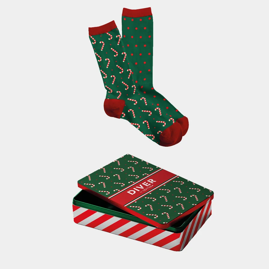 Pack 2 pares de Calcetines de Navideños con cajita metálica - Imagen 2