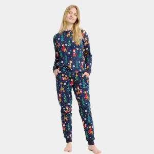 Pijama de Navidad para Adultos Unisex Jirafas Algodón Orgánico