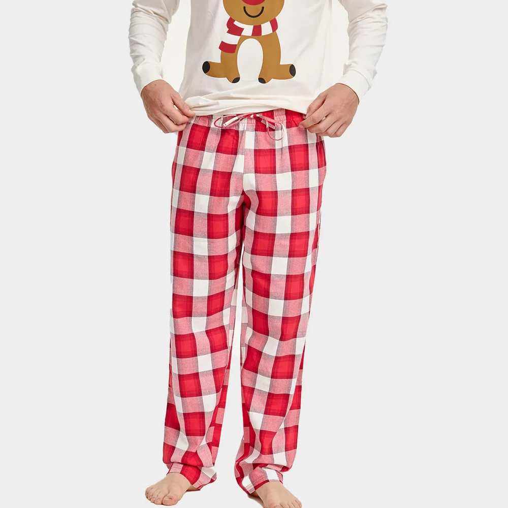 Pijama de Navidad para Adultos Unisex Reno Simpático Algodón Orgánico - Imagen 4