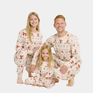 Pijama de Navidad para Familia Gingercookies Beige Algodón Orgánico