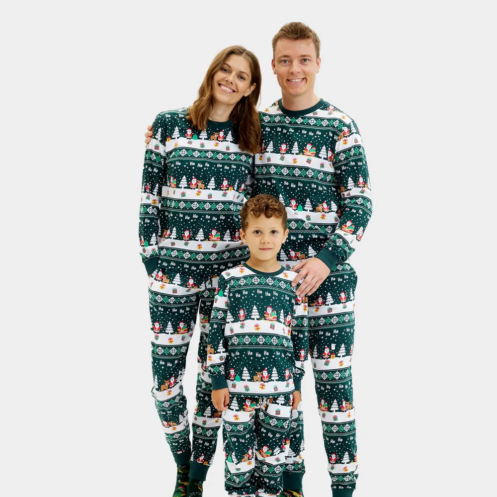 Pijama de Navidad para Familia Green Jolly Christmas Algodón Orgánico - Imagen 2