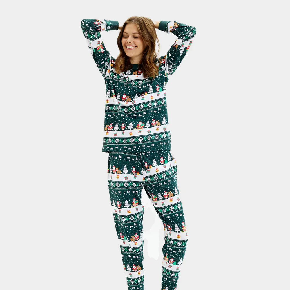 Pijama de Navidad para Familia Green Jolly Christmas Algodón Orgánico - Imagen 4