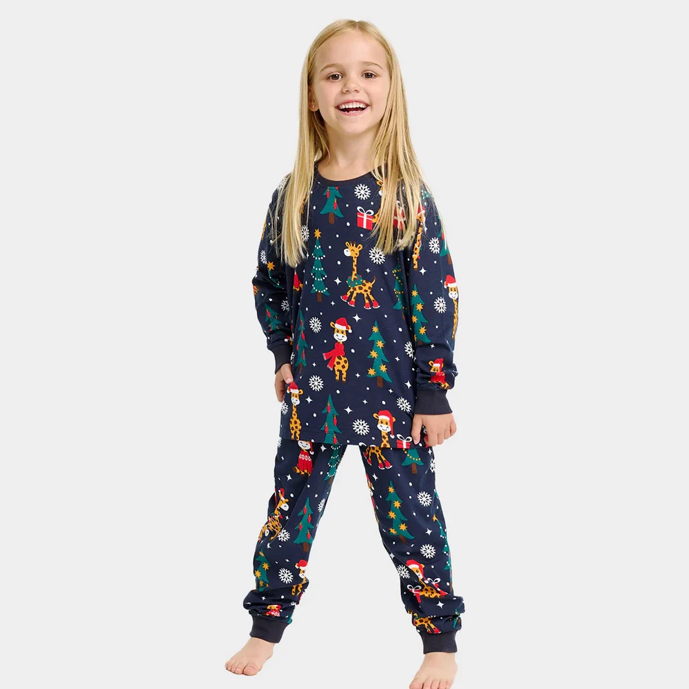 Pijama de Navidad para Familia Jirafas Algodón Orgánico - Imagen 4